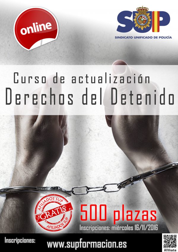 Curso de actualización de los Derechos del Detenido - 500 plazas gratuitas